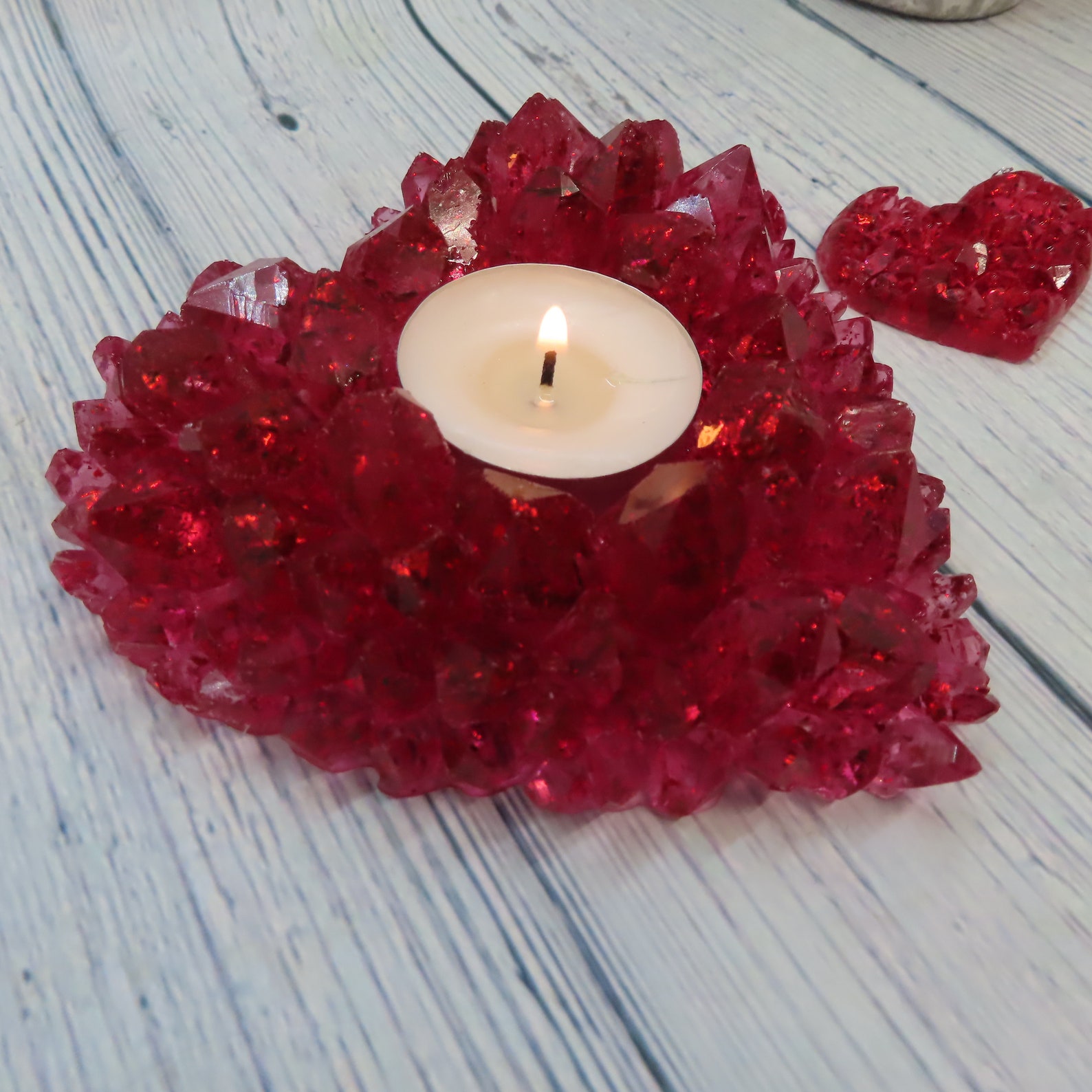 Crystal Heart Candle Holder Centerpiece Candle Holder Heart Etsy