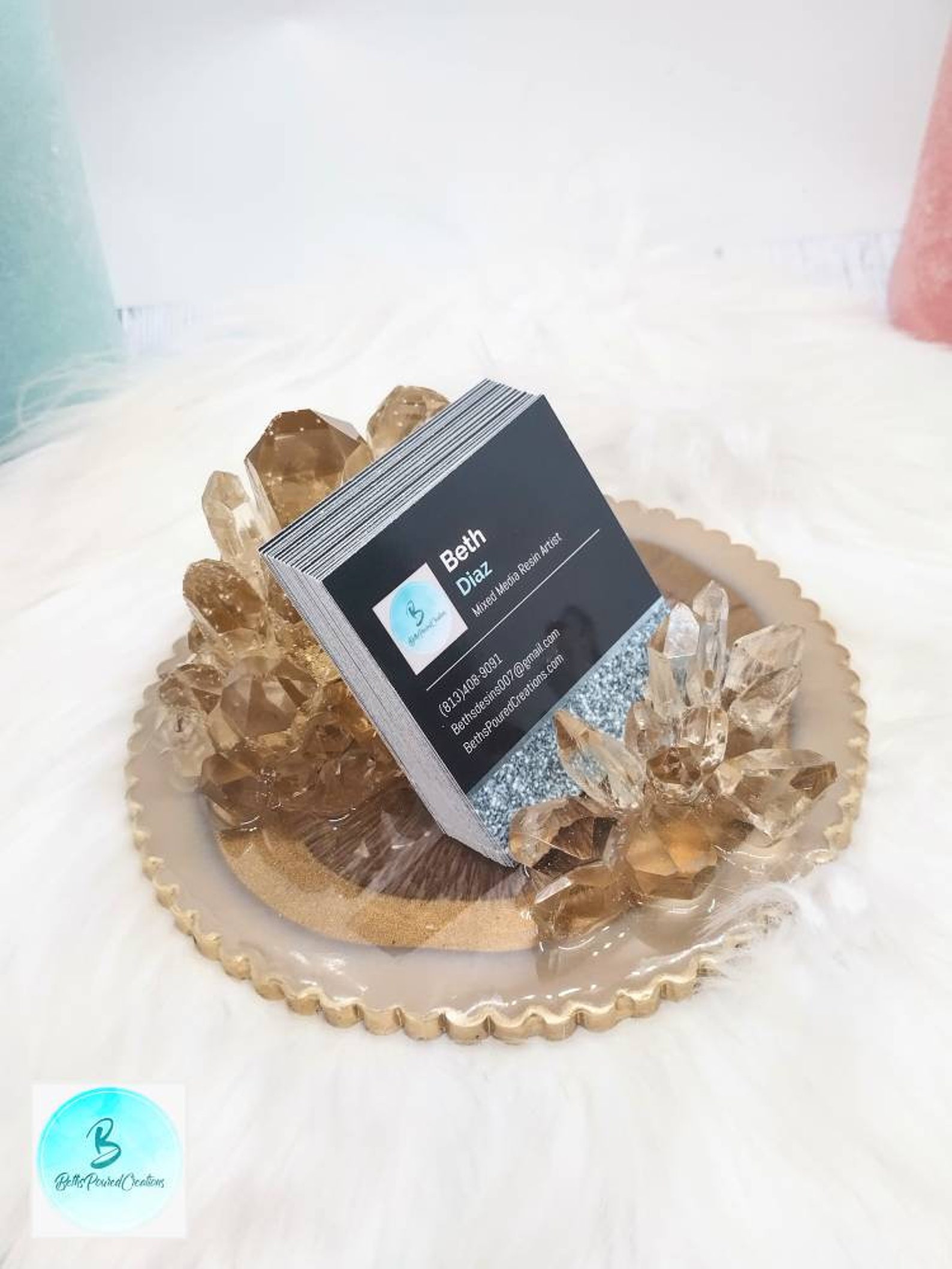 Crystal Business Card Holder Crystal Citrine Business Card Etsy