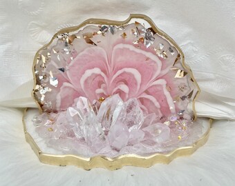 Pink Napkin Holder, Unique Napkin Holder, Crystal Napkin Holder, Formal Napkin Holder