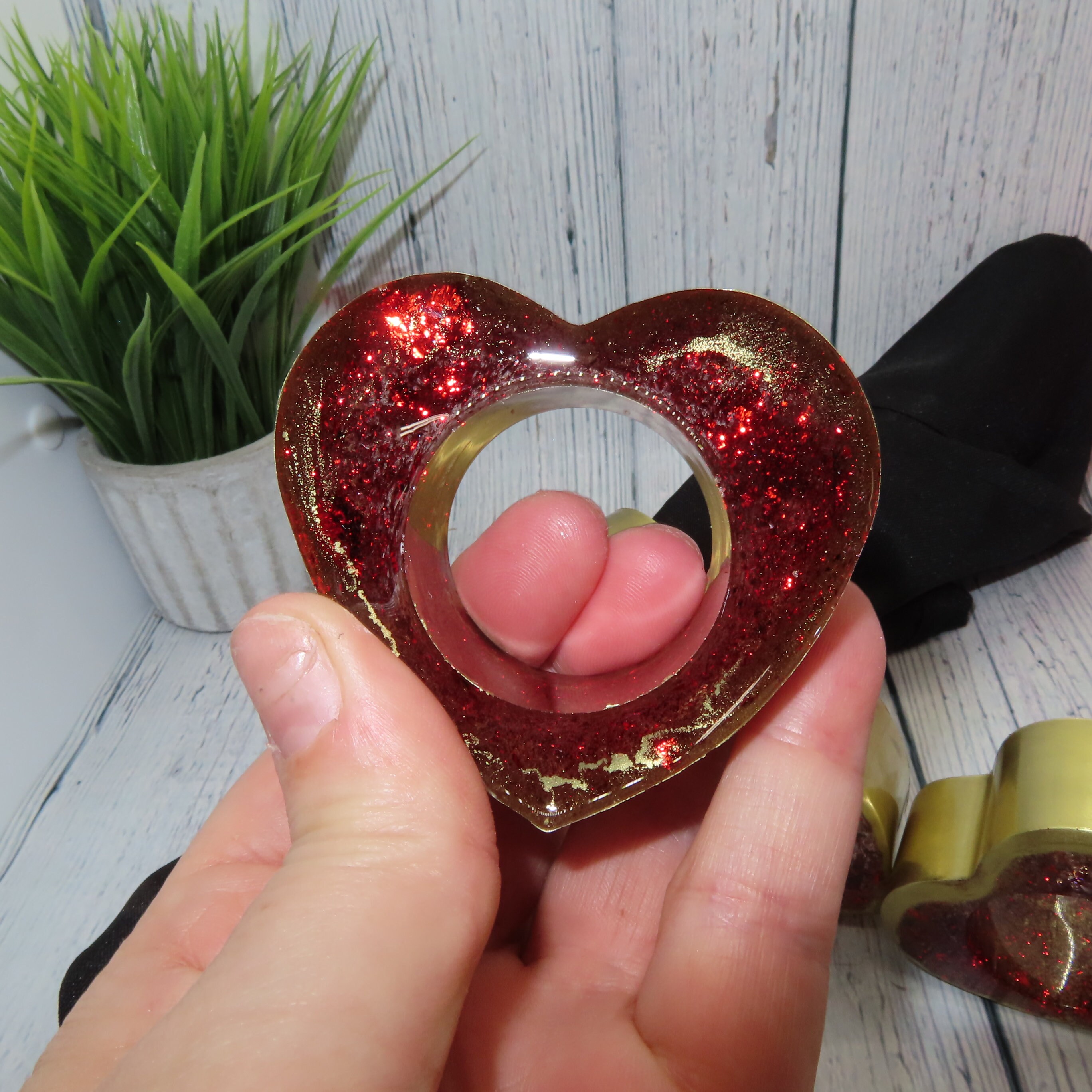 Heart Shaped Napkin Rings Napkin Rings With Gold Accents Etsy