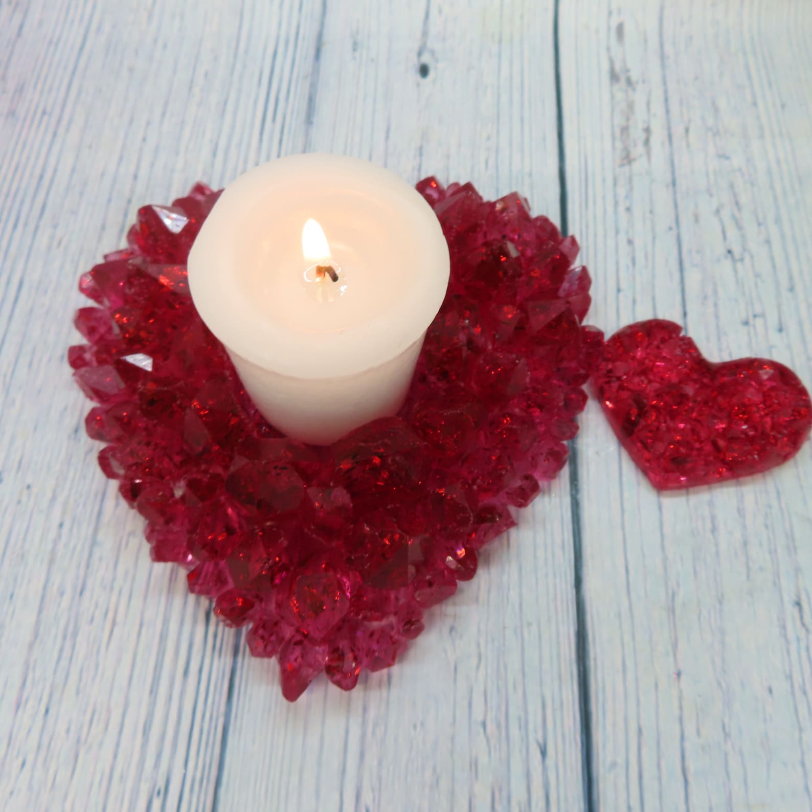 Crystal Heart Candle Holder Centerpiece Candle Holder Heart Etsy