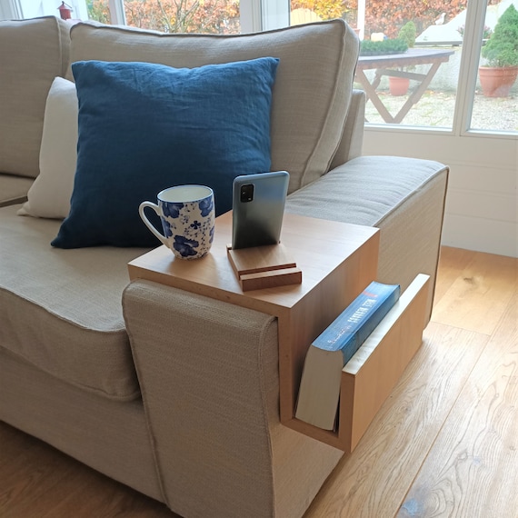 Sofa Butler Wood With Newspaper Holder, Sofa Table