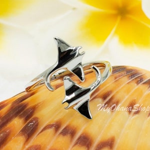 925 Sterling Silver Stingray, Manta Rays Ring For Boys, Girls & Women.  Adjustable, Versatile Sea Life Ring for Any Finger. Thumb Ring.