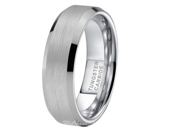 8mm Scratch Free Tungsten Carbide Ring For Men, Women.  Permanently Scratch Proof, Heavy Duty Ring for Every Day or As Couple's Wedding Band
