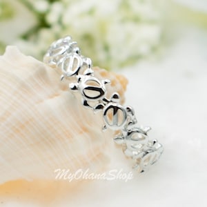 Silver Stacking Sea Turtle Ring. Hawaiian Honu, Ocean Turtle Band For Toering, Thumb Ring, Children Ring.  Beachy, Sea Life Mermaid Jewelry.