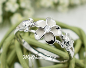 Plumeria Flower Seed Silver & Gold Filled Adjustable Crystal Women Wedding Rings Plumeria Flower Seed Silver & Gold Filled Adjustable Crystal Women Wedding Rings