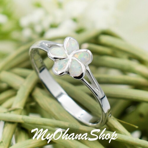 925 Sterling Silver Hawaiian Plumeria Flower CZ Spinning Ring Etsy