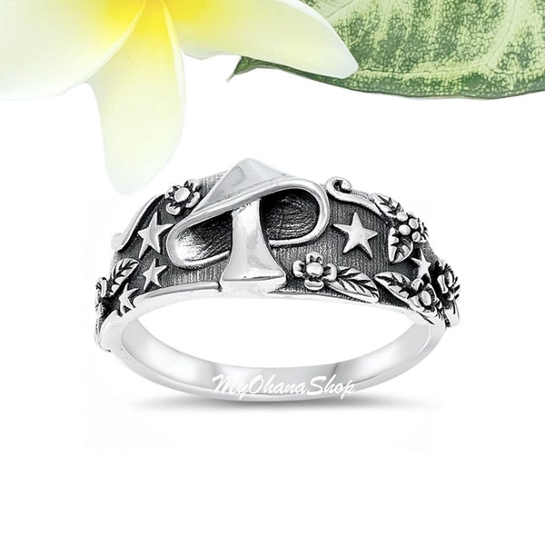 925 Sterling Silber Himmlischer Pilz Ring für Mädchen, Frauen. Amerikanische Wildnis, Natur, Fee, Glückspilz Schmuck. Geschenk für Sie.