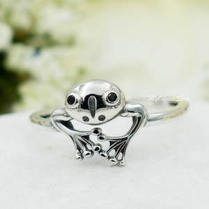 Frog Ring Silver Lilypad Ring Frog Jewelry Frog Flower Frog Ring Silver Lilypad Ring Frog Jewelry Frog Flower