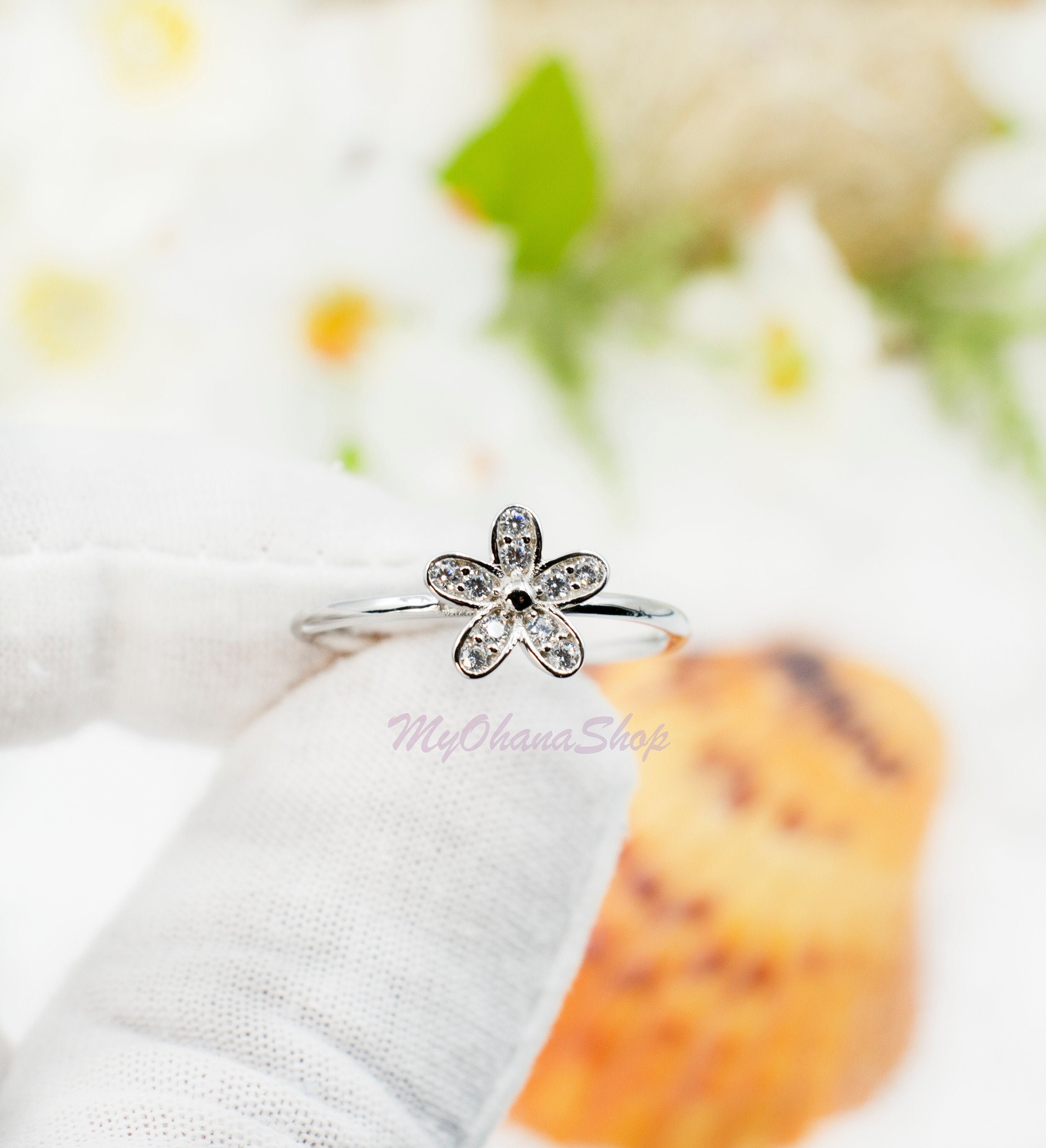 Silver Plumeria Flower Ring for Women Teens Girls. Tropical Etsy