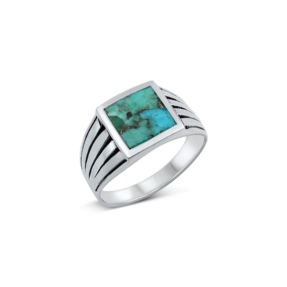 Mens silver and turquoise jewelry best sale