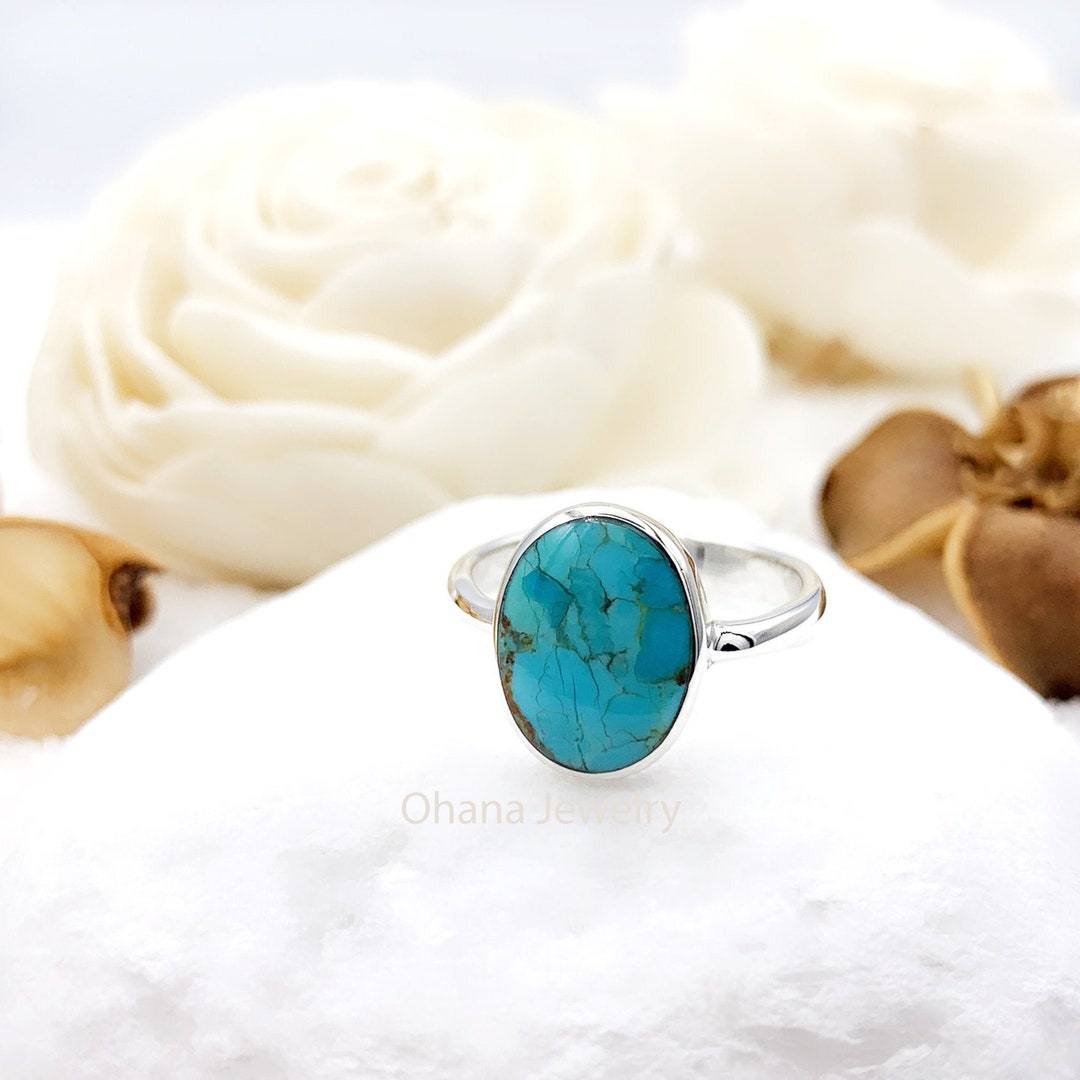 Sunset Sunrise Ring, Turquoise Stacking Rings For Women, Silver Chunky Adjustable Rings, Open Silver Mix And Match Rings