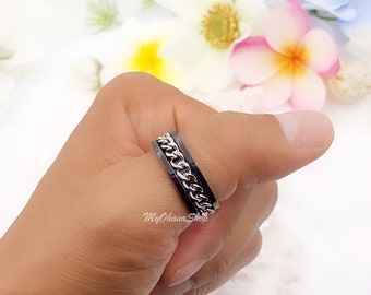 Ansia Fidget Spinner Rings per uomo anello da uomo girevole in acciaio inossidabile con filatura per donna Cool Punk regali per gioielli da festa  36