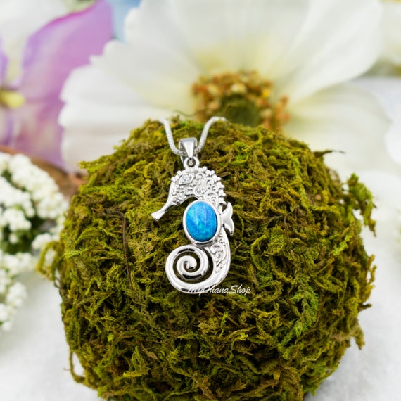 Larimar Seahorse Eternity Pendant Larimar Seahorse Eternity Pendant