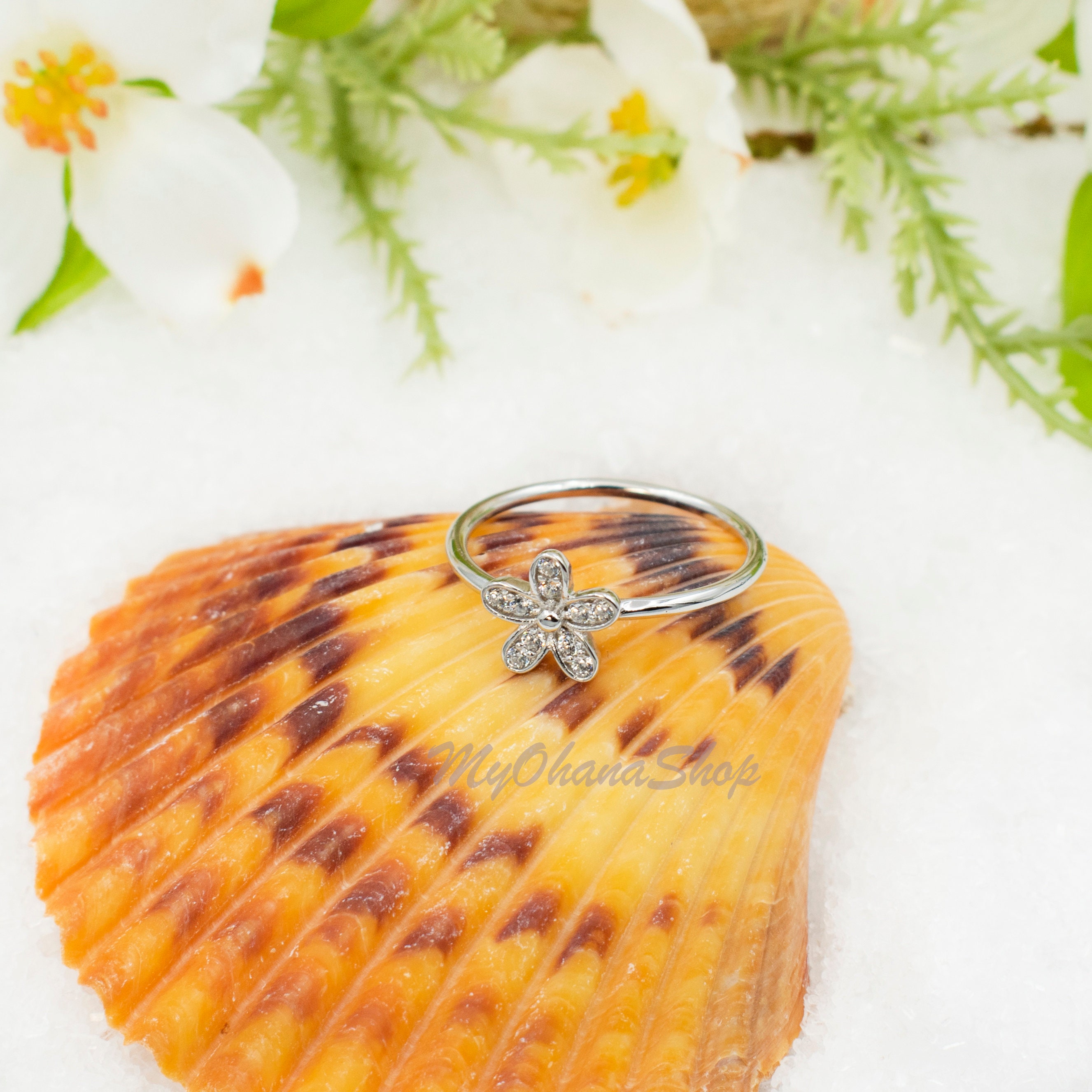 Silver Plumeria Flower Ring for Women Teens Girls. Tropical Etsy