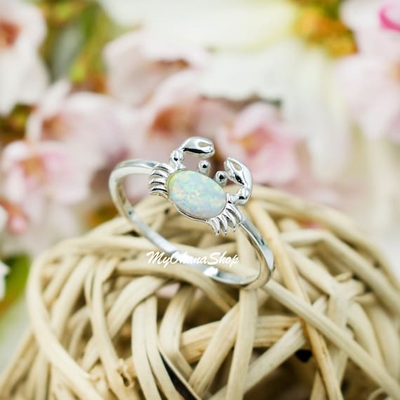 Amazon.com: Crab Blue Ring Size 6 : Clothing, Shoes & Jewelry