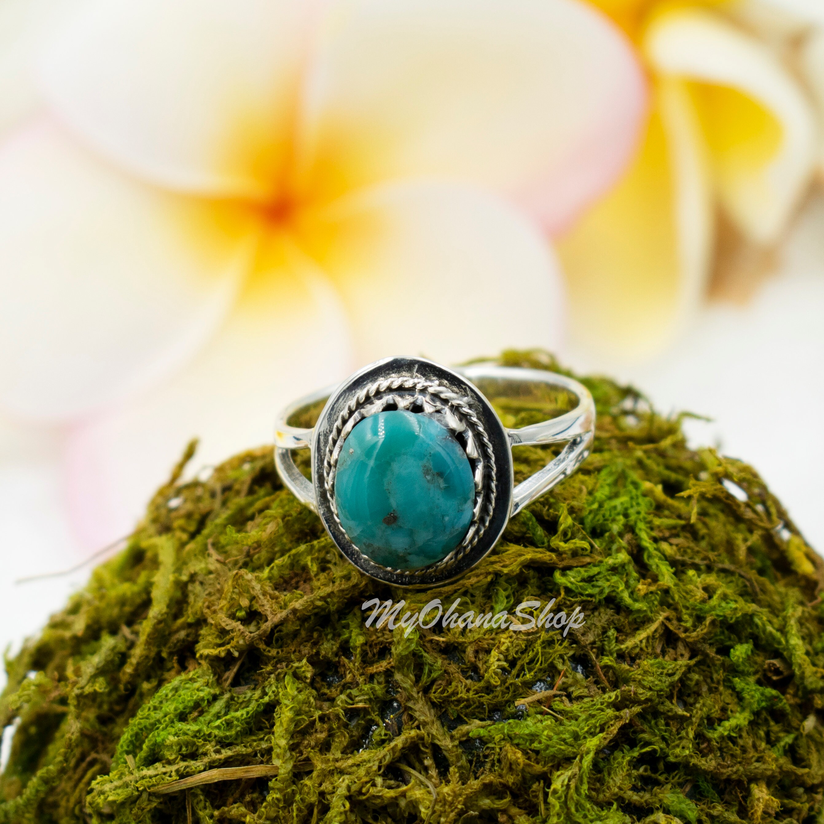 925 Sterling Silver Genuine Oval Turquoise Ring for Men