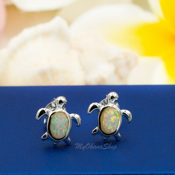 Mer Tortue Filigrane 925 Argent Sterling Boucles Ocean Plage Vie Totem