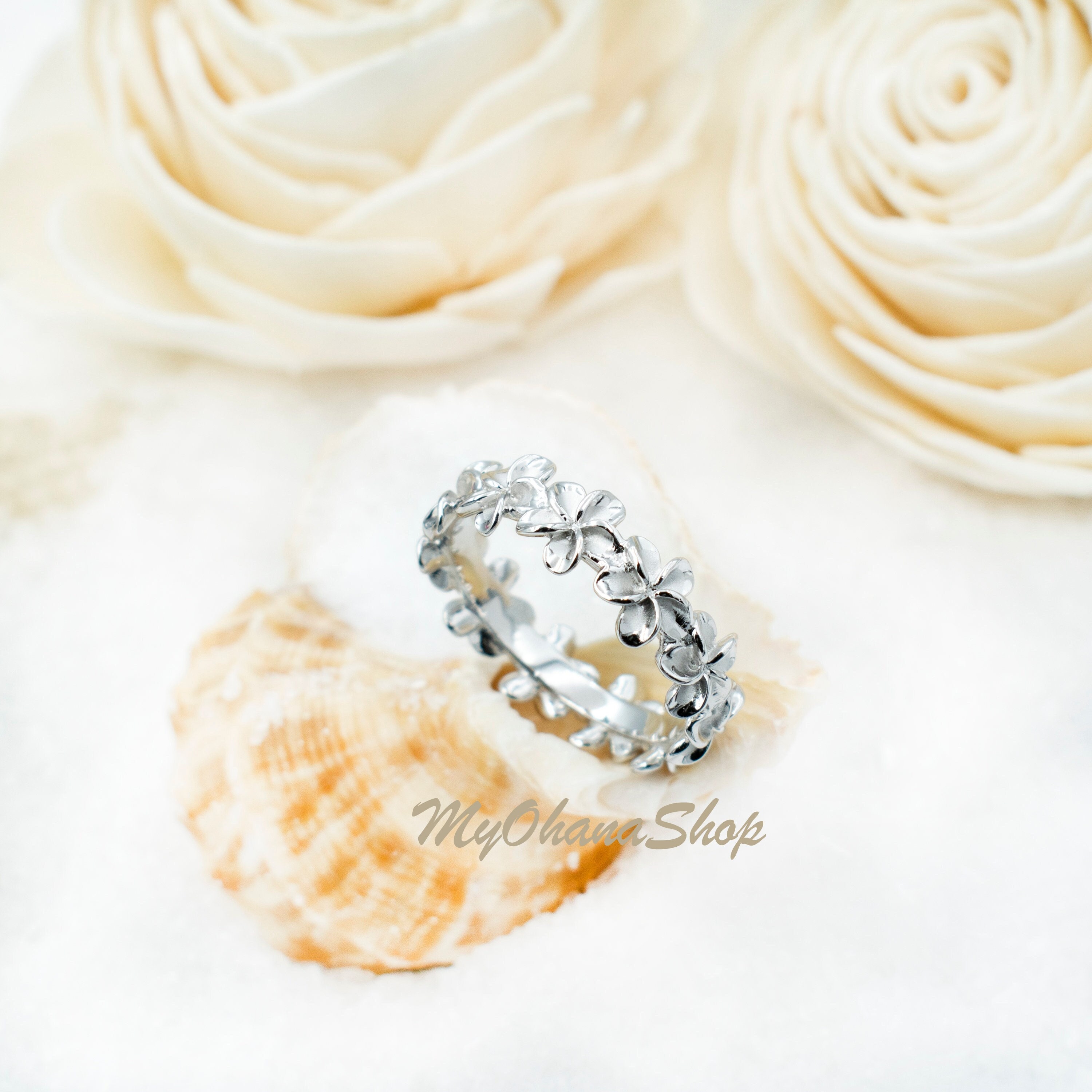 Plumeria eternity ring sale