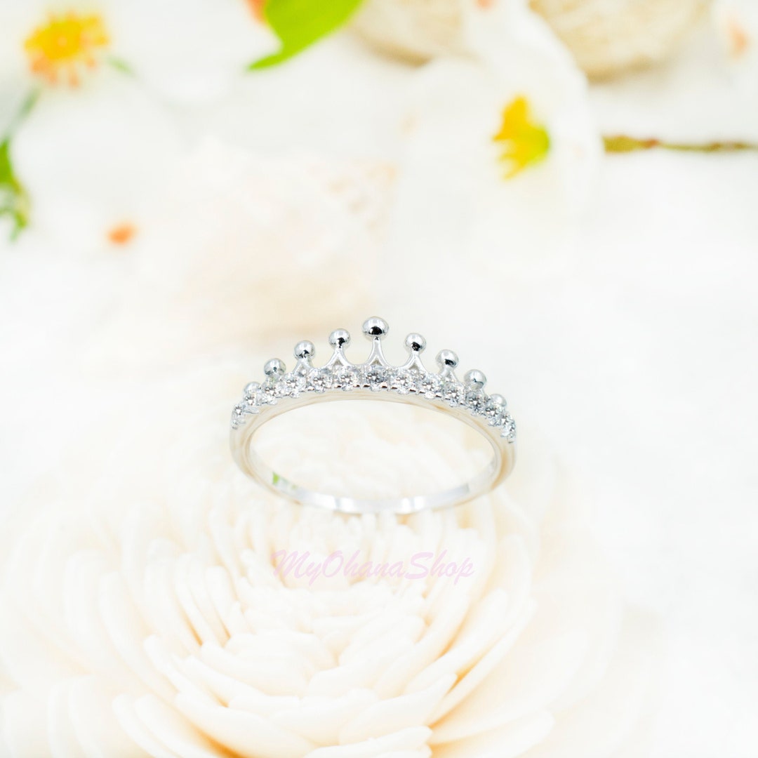 925 Silver Princess, Queen Crown Jewels Ring for Women, Teens, and