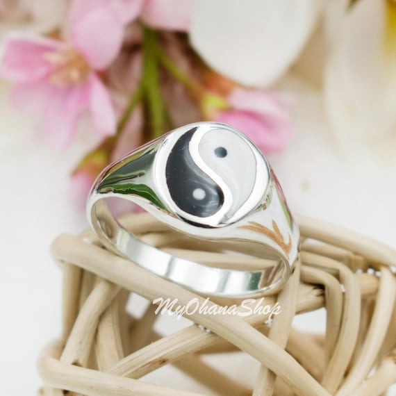 925 Sterling Silver Yin Yang Ring for Men, Women. 13mm 925 Sterling Silver Yin Yang Ring for Men, Women. 13mm