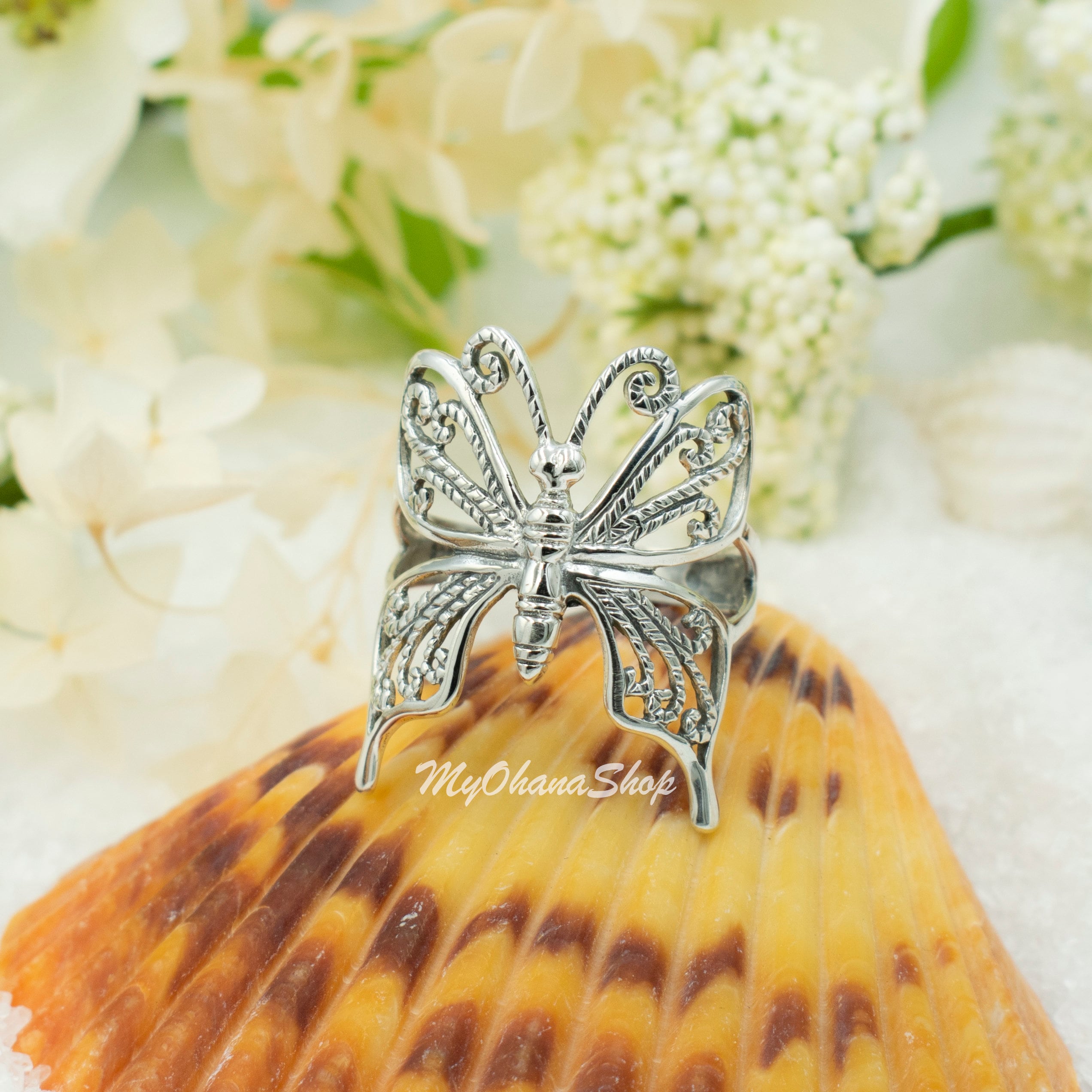 BAGUE FANTASIE PAPILLON ARGENT 925 - Filigrane, Zircone - Taille 7 - Neuf Sans Emballage