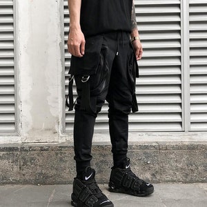 Techwear Matte Black Pants Streetwear Joggers Urban Harem - Etsy