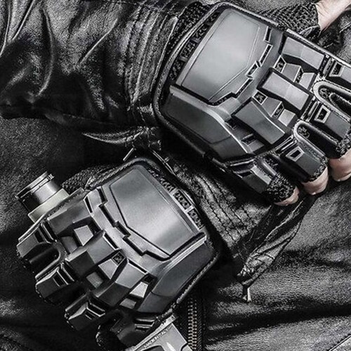 Men's Cyberpunk Fingerless Breathable Gloves Techwear Etsy