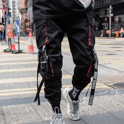 Techwear Cyberpunk Pants Men Streetwear Tactical Black Joggers - Etsy