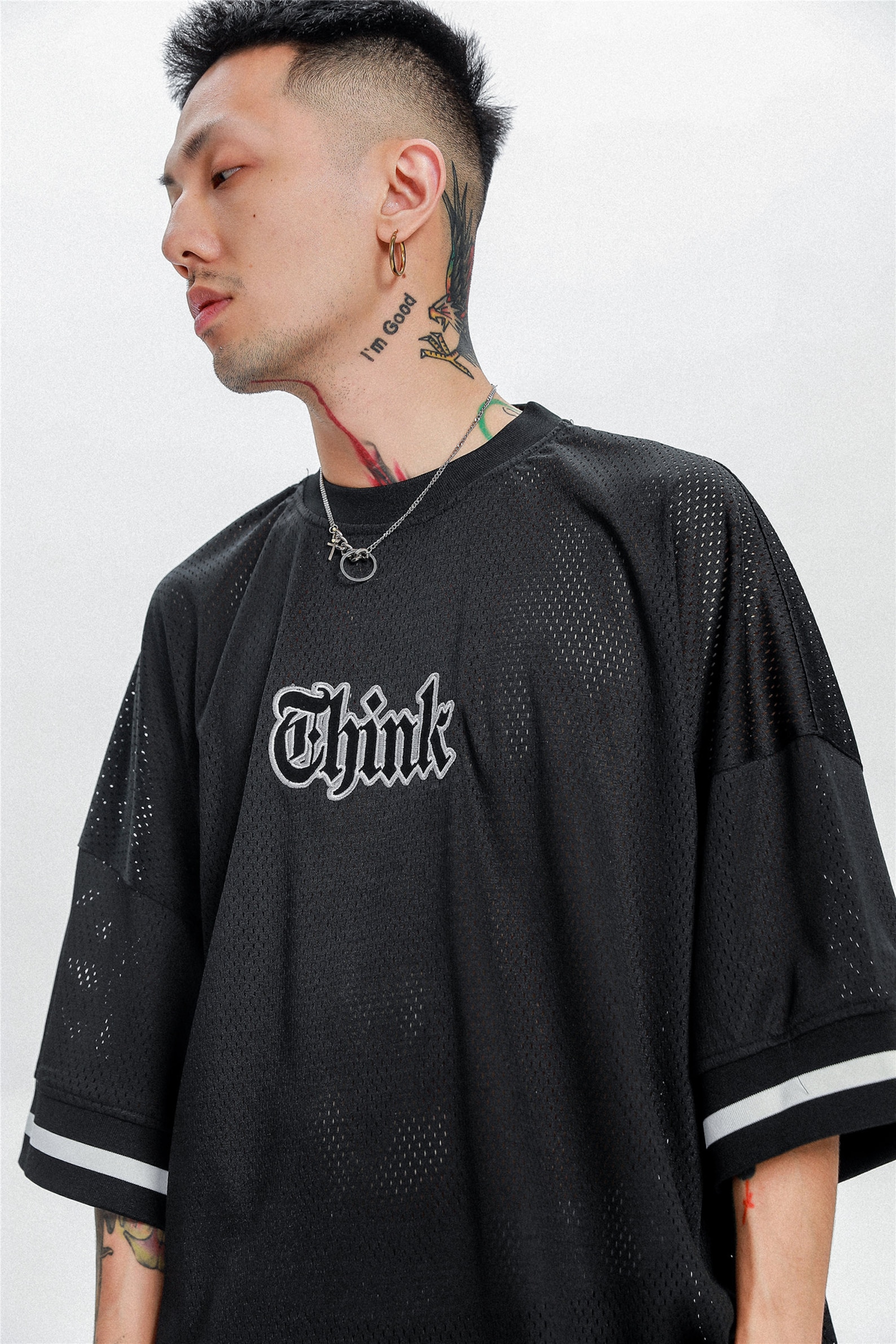 Streetwear Jersey Fabric Polyester Tshirt Think Gothic Etsy