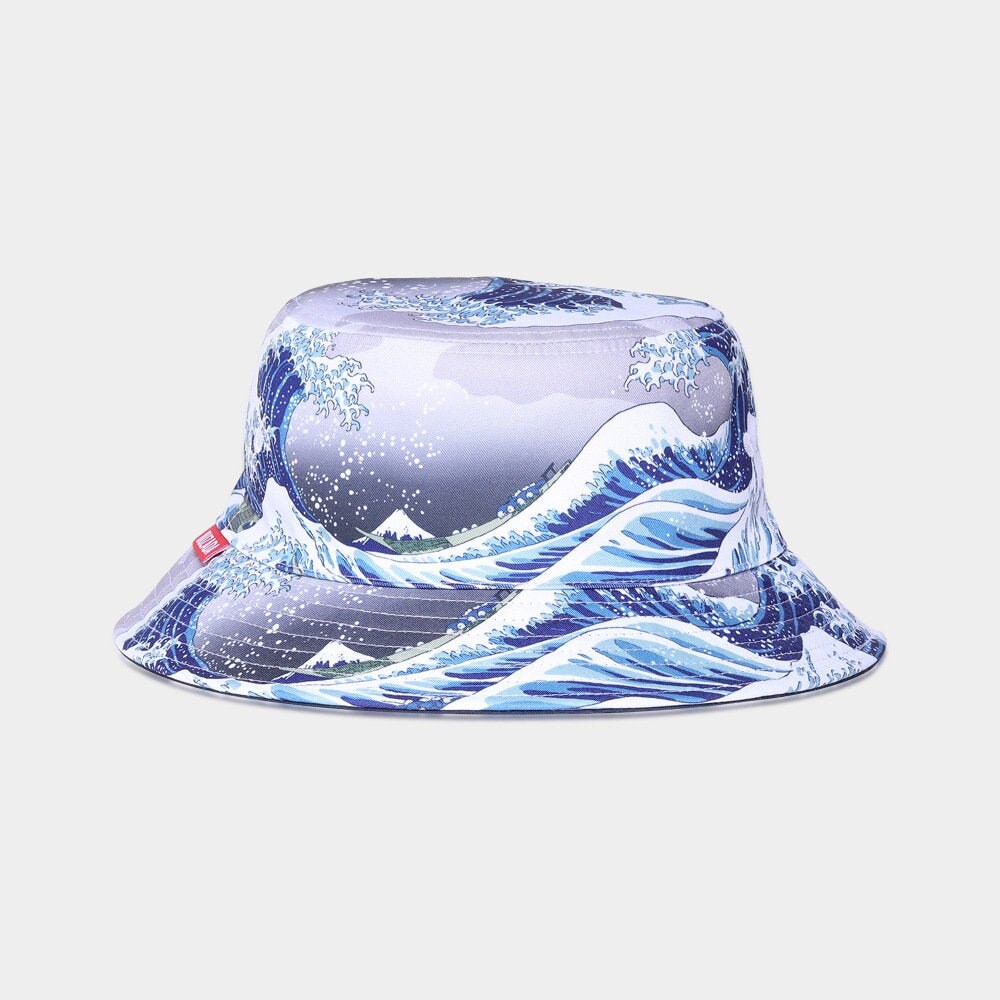 Japanese Ocean Streetwear Great Waves Blue Fisherman Bucket Hat