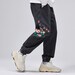 Japanese Streetwear Fashion Pants Urban Flower Embroidery Jeans for Men