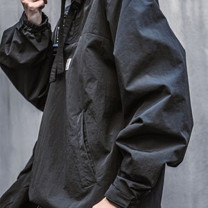 Summer Black Techwear Jacket Atom Bomb Mens Japanese Kanji - Etsy