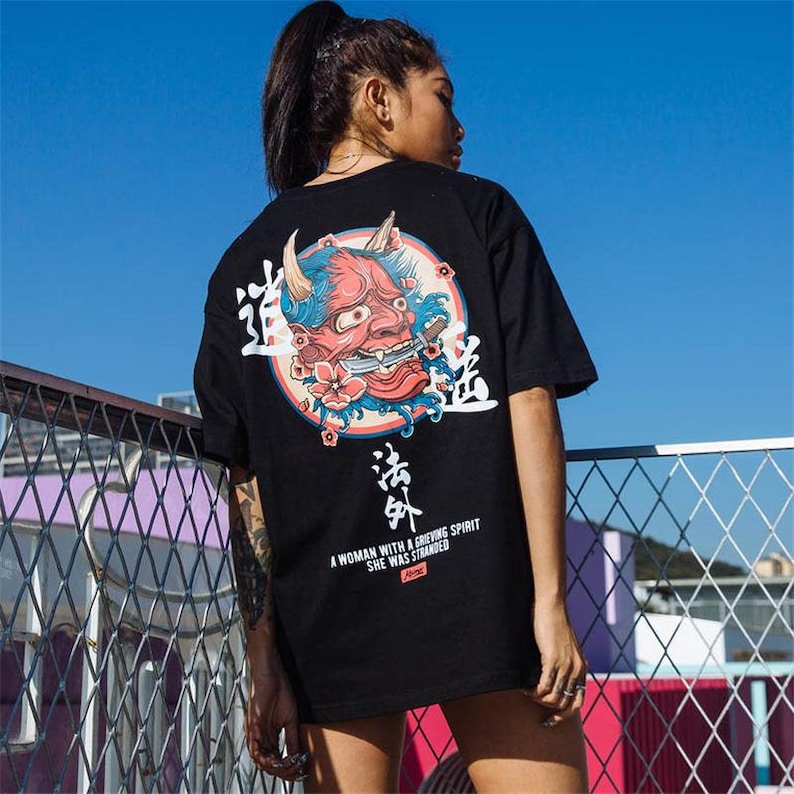 Japanese Streetwear Graphic Tshirts Harajuku Kanji Tee Etsy