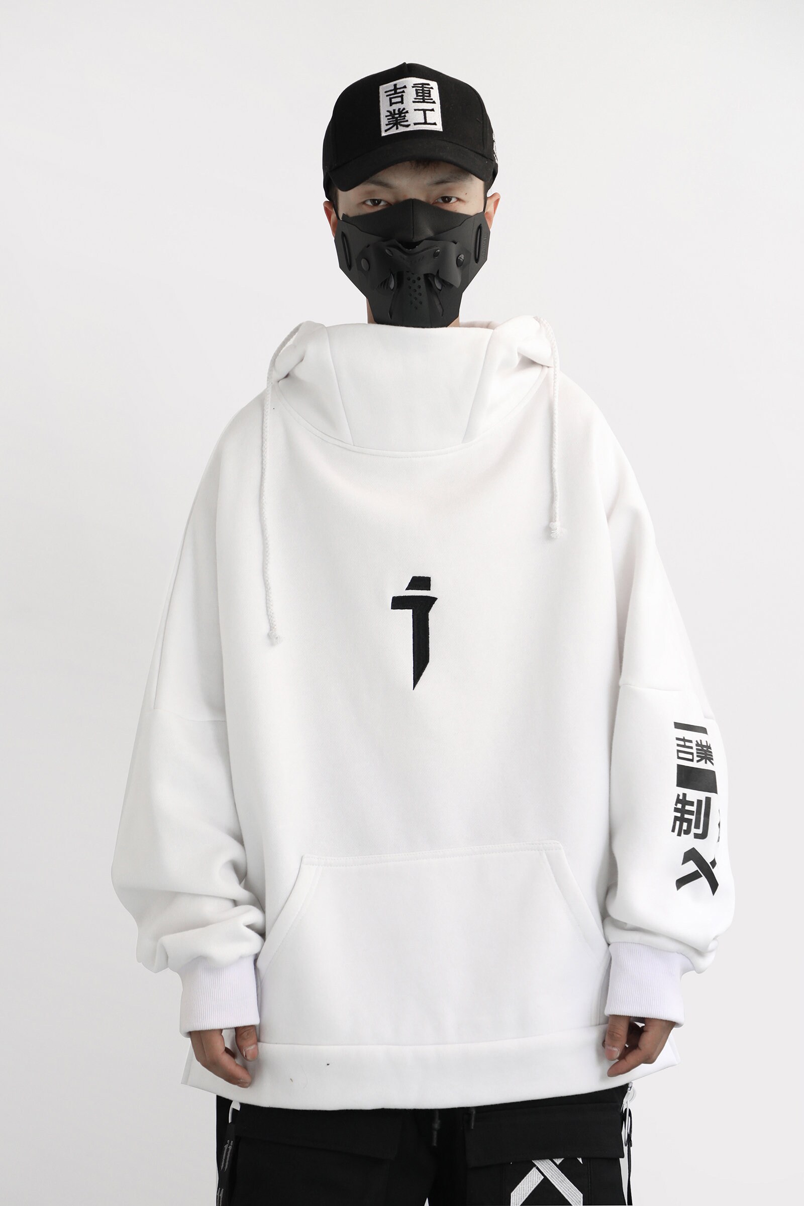 Futuristic Cyberpunk Techwear Hoodie Men Japanese Streetwear | Etsy