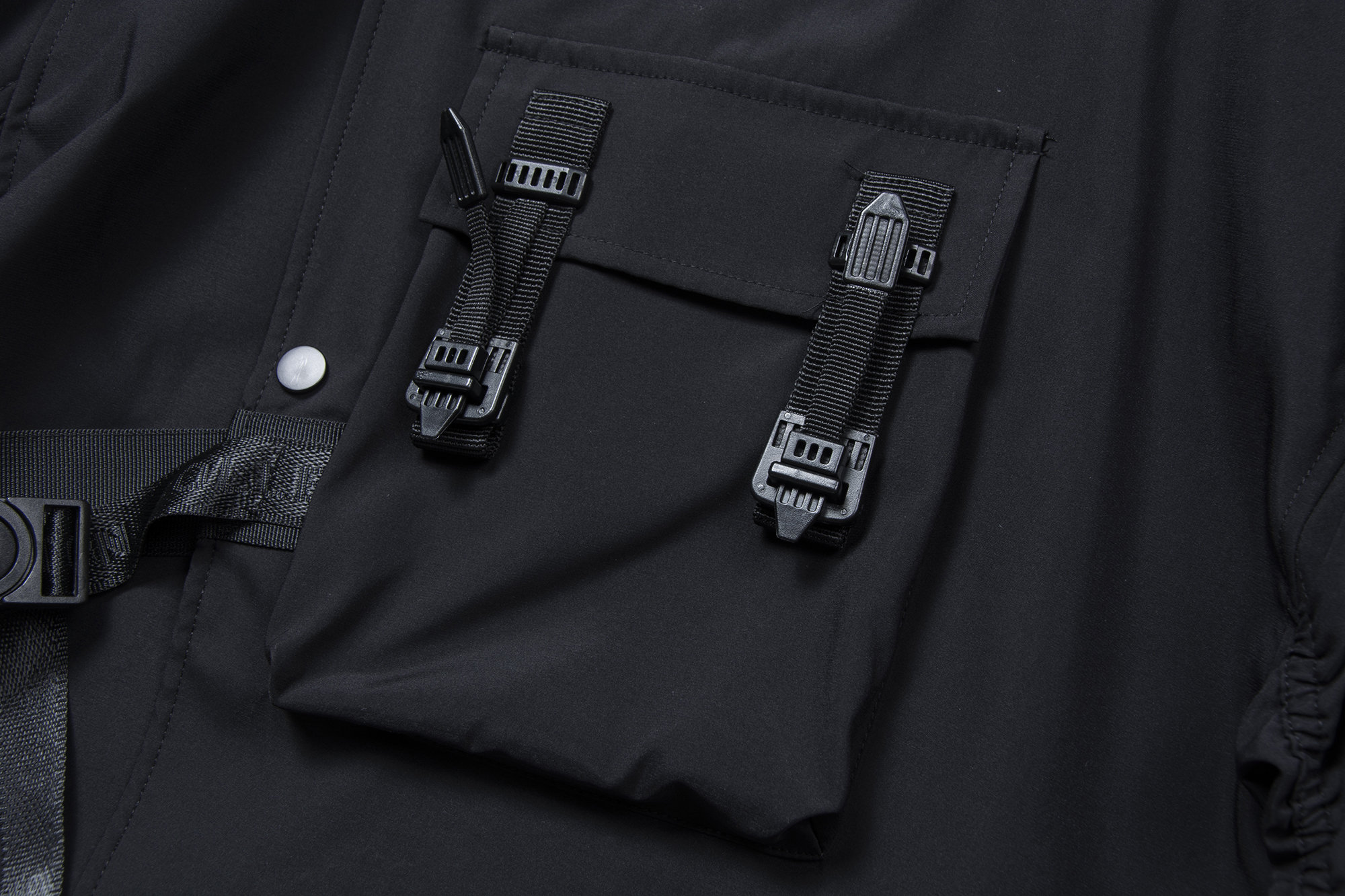 Men's Black Bomber Techwear Streetwear Multi-Pockets Coat | Etsy