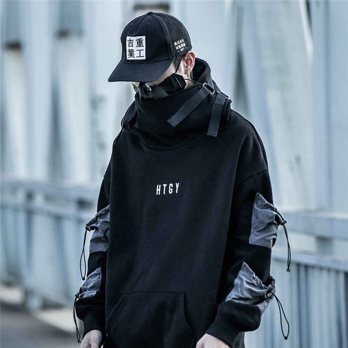 Cyberpunk Techwear Hoodie Men Japanese Streetwear Clothing | Etsy