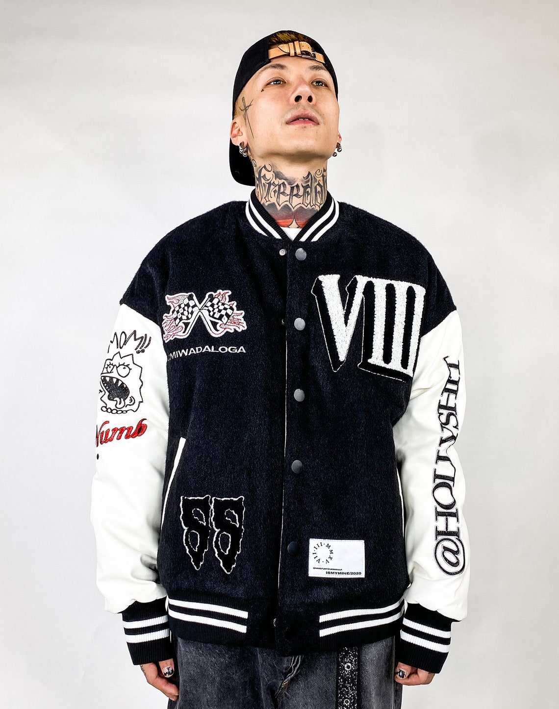 Men's Streetwear Baseball Jacket Fur Fleece Bomber Urban Etsy