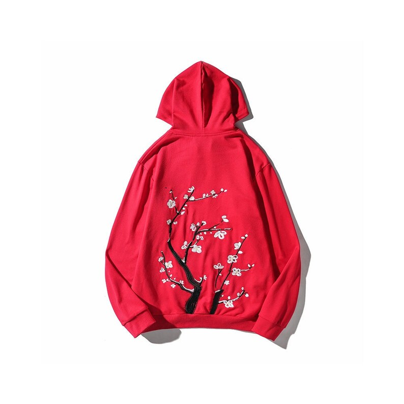 Japanese Plum Tree Embroidery Hoodie Streetwear Fashion Kanji Etsy