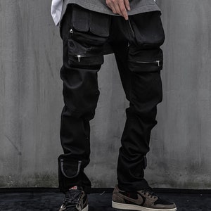 Techwear Slim Fit Cargo Pants With Multi Pockets Mens - Etsy