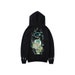 Japanese Emerald Tiger Embroidery Hoodie For Men Streetwear Fashion Cotton Black Pullover 