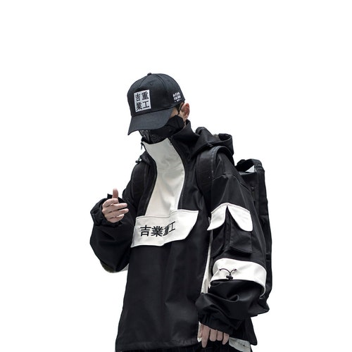 Cyberpunk Techwear Hoodie Men Japanese Streetwear Clothing - Etsy