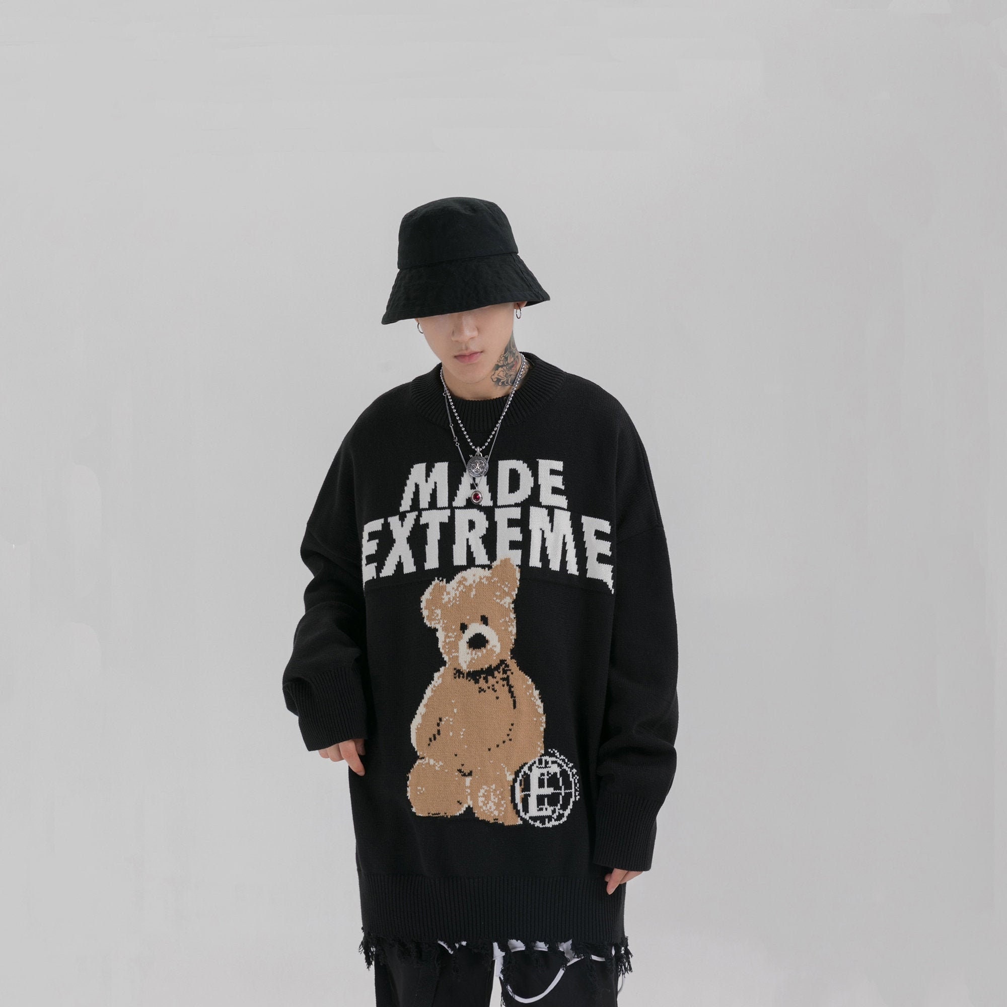 Streetwear Pullover Bear Graphic Knit 
