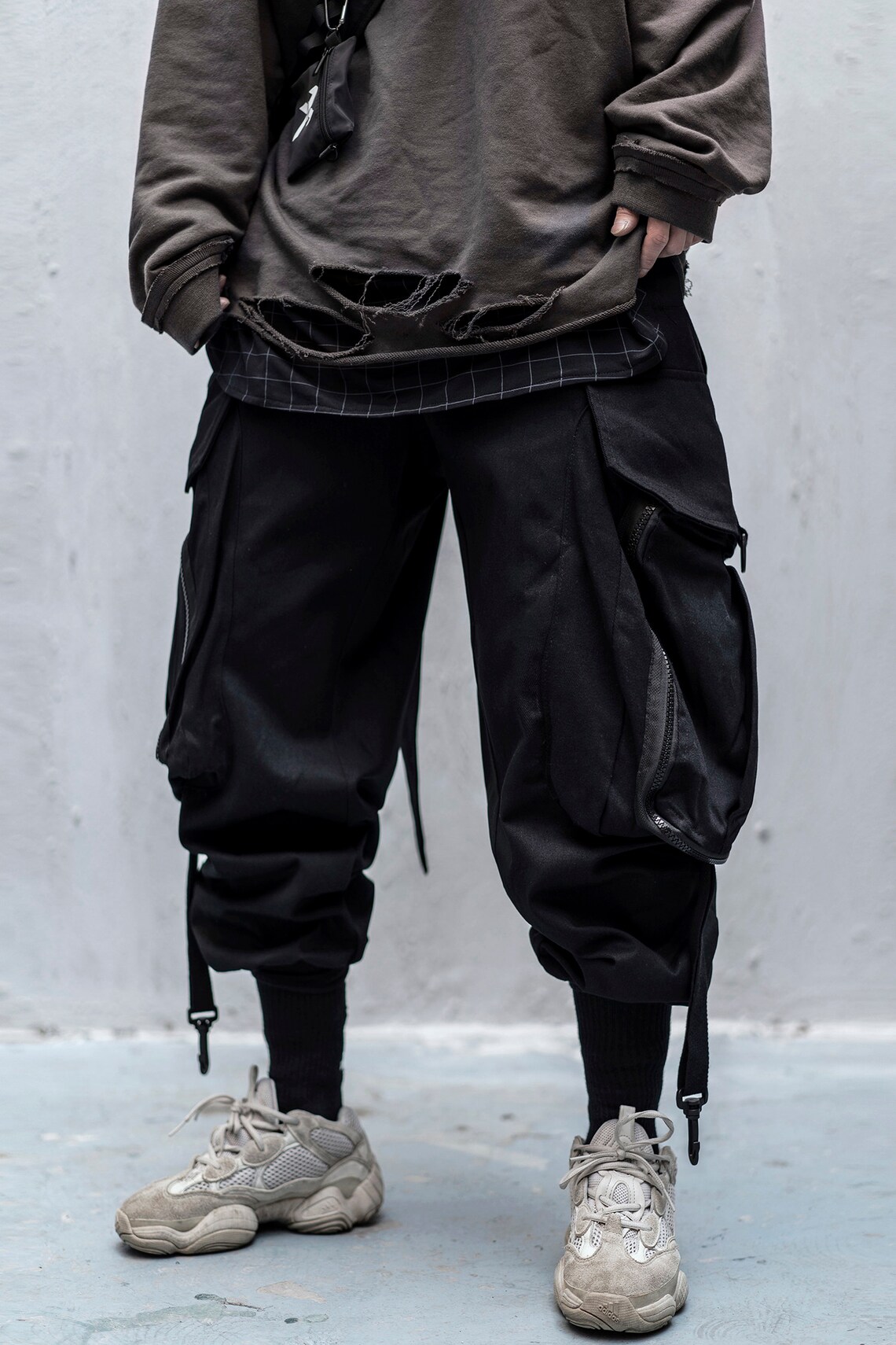 Cyberpunk Techwear Pants Men Harem Japanese Streetwear Kanji | Etsy