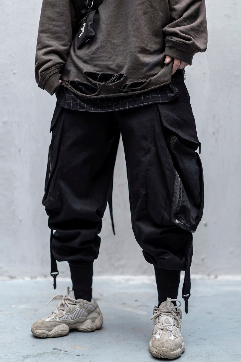 Cyberpunk Techwear Pants Men Harem Japanese Streetwear Kanji - Etsy