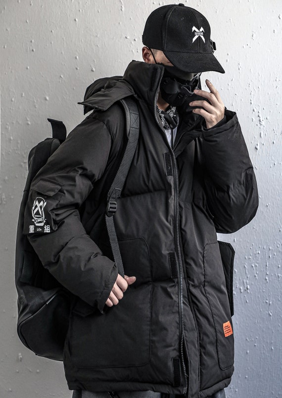 Men's Techwear Puffer Jacket With 