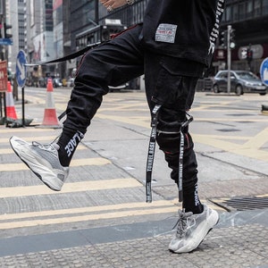 Men's Streetwear Techwear Black Cargo Jogger Pants - Etsy