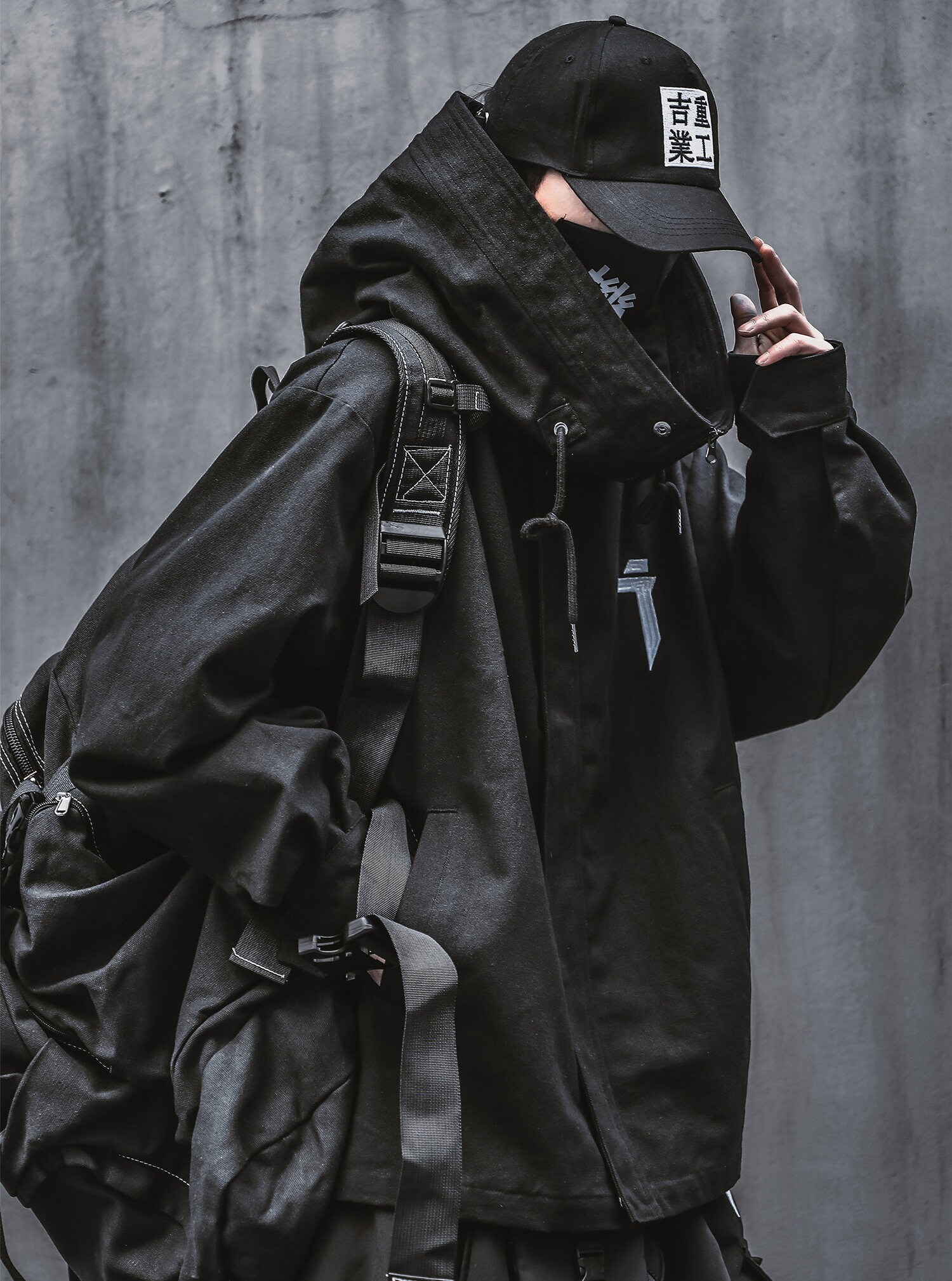 Men's Techwear I-tech Black Jacket Coat for Men Streetwear - Etsy