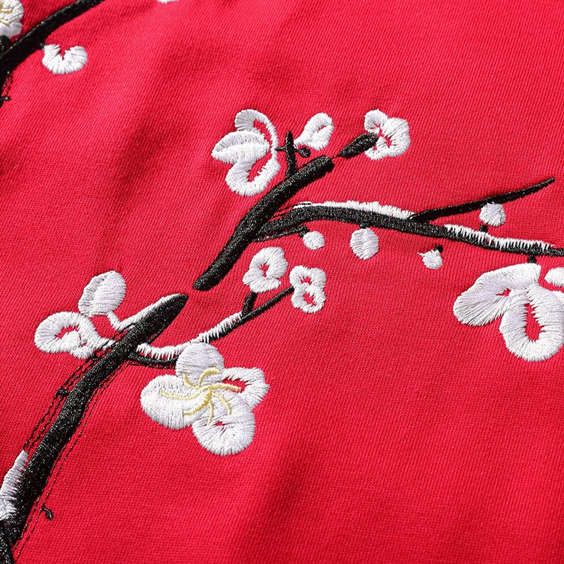 Japanese Plum Tree Embroidery Hoodie Streetwear Fashion Kanji Etsy