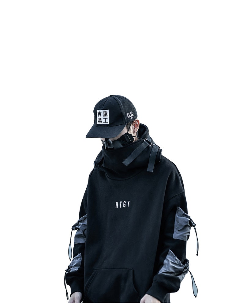 Cyberpunk Techwear Hoodie Men Japanese Streetwear Clothing 